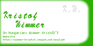 kristof wimmer business card